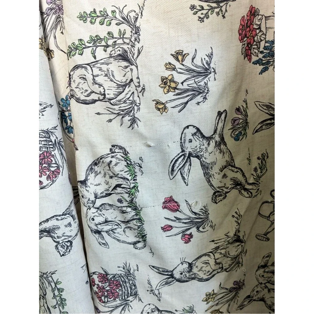 Tabitha Webb Easter Bunny Floral Colorful 60”x104” Oblong Tablecloth